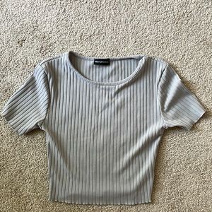 Pretty Little Thing Grey Ribbed Too